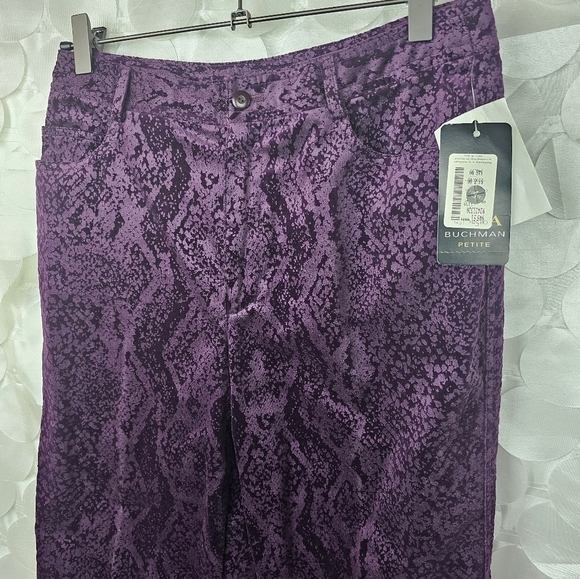 DANA BUCHANAN Velvet Snake Print Pants Size 10 Petite - Picture 6 of 6